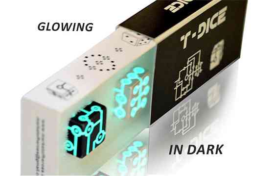 Игральные кубики Tron Dice металл, 16мм, светящиеся 