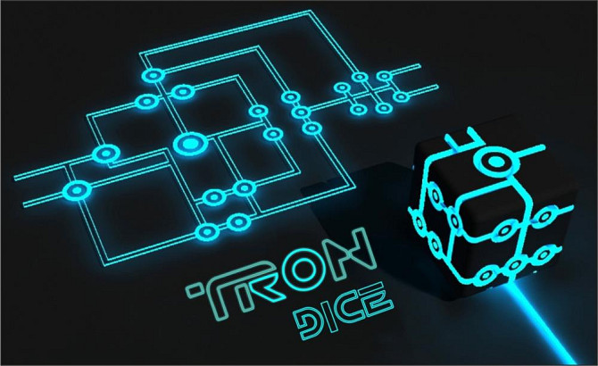 Игральные кубики Tron Dice металл, 16мм, светящиеся  - изображение 2