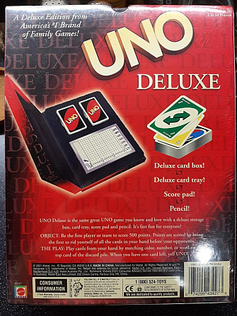 Uno Deluxe новая настольная игра США  - изображение 1