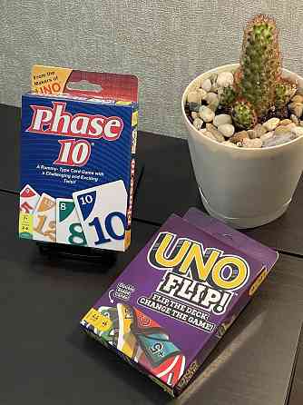 Настольная карточная игра PHASE 10 + UNO FLIP 