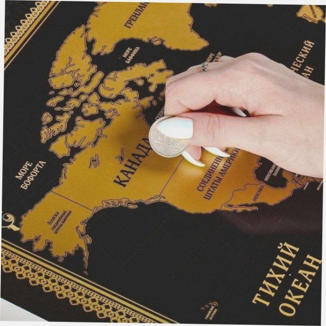 Карта со скретч-слоем в тубусе - Карта мира, 70х50  - изображение 4