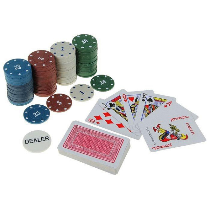 Покер, набор для игры (карты 2 колоды, фишки 100 ш  - изображение 3
