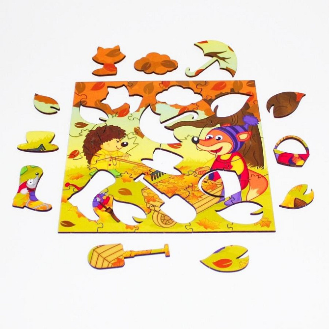 Фигурный деревянный пазл "Осенний день"  - изображение 4