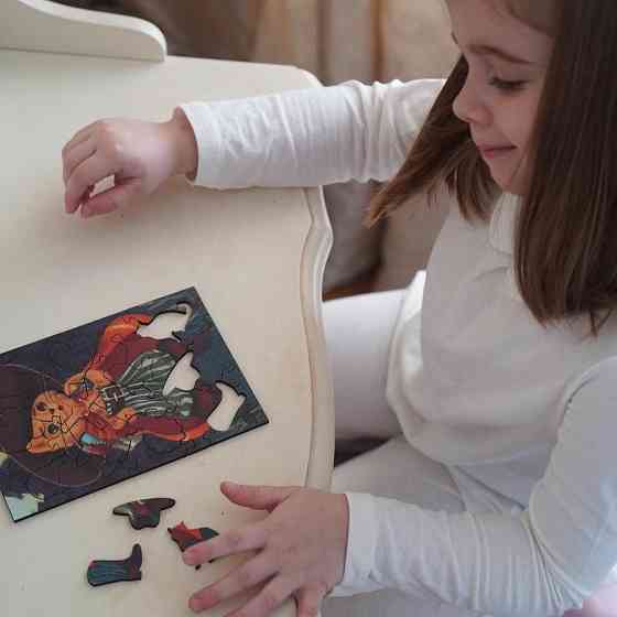 Фигурный деревянный пазл "Кот в сапогах" 