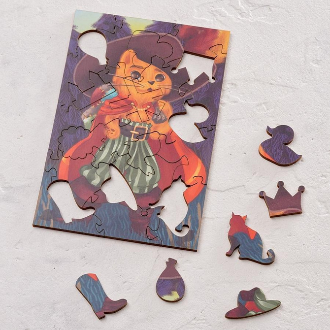 Фигурный деревянный пазл "Кот в сапогах"  - изображение 4