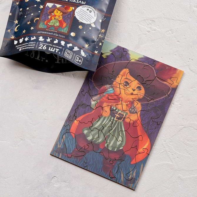 Фигурный деревянный пазл "Кот в сапогах"  - изображение 2