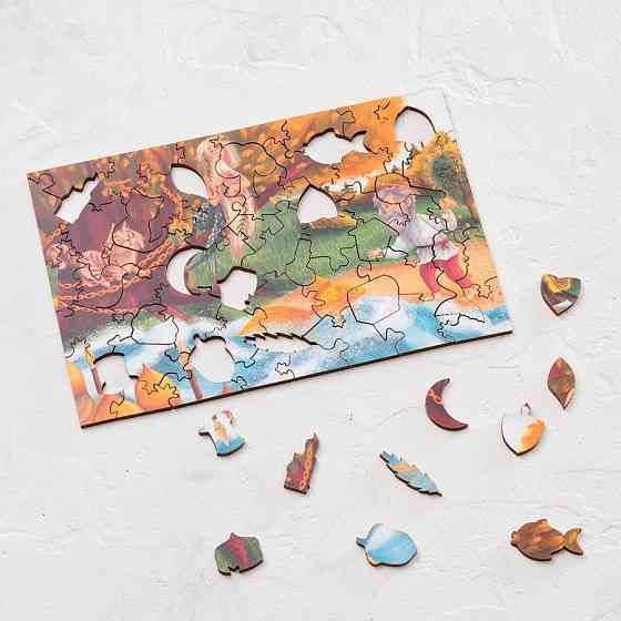 Фигурный деревянный пазл " У Лукоморья" 