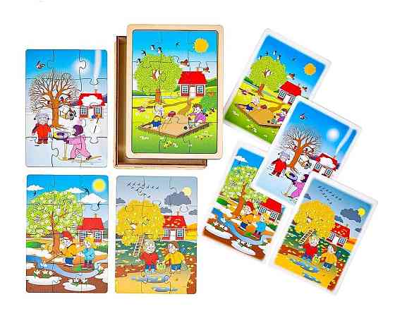 Набор пазлов в коробочке "Времена года" 