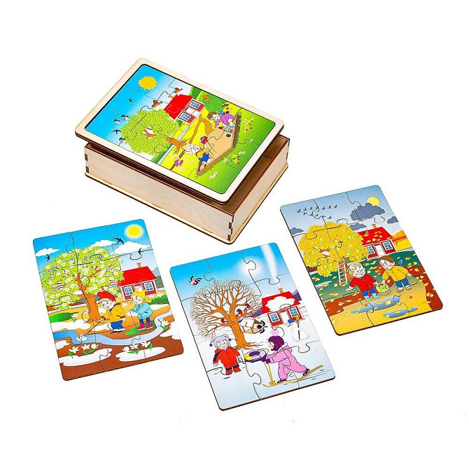 Набор пазлов в коробочке "Времена года"  - изображение 1