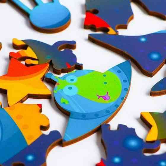 Фигурный деревянный пазл "Космическое путешествие" 