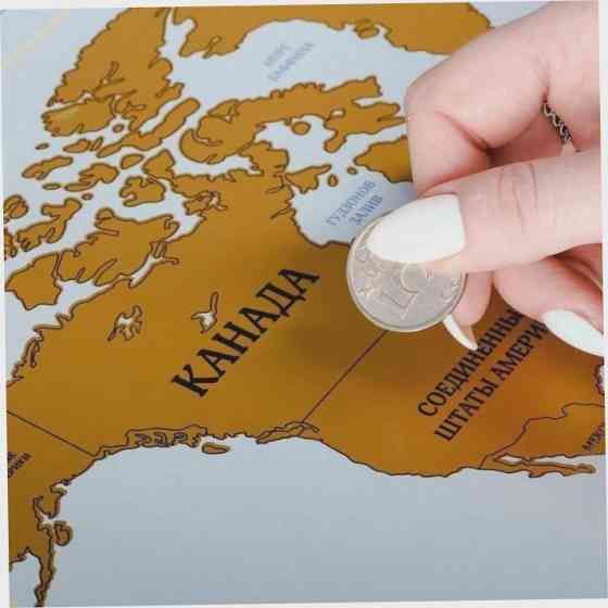 Карта мира - Карта открытий, в тубусе со скретч-сл 