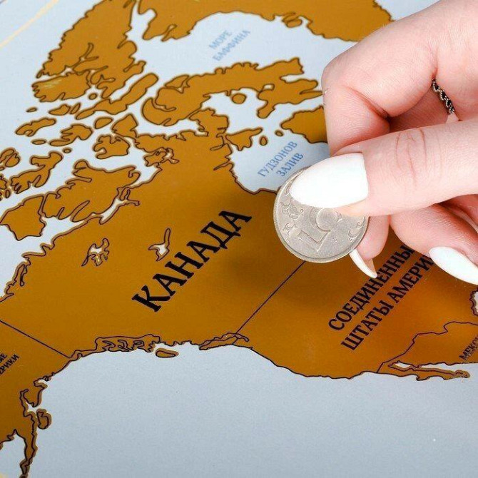 Карта мира - Карта открытий, в тубусе со скретч-сл  - изображение 1