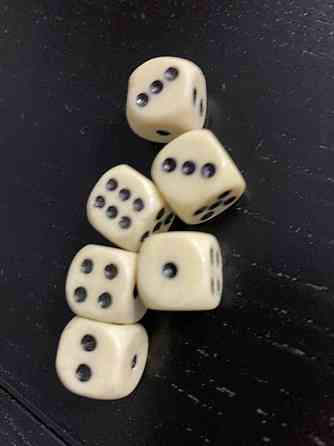 Кубики игральные 6 шт 