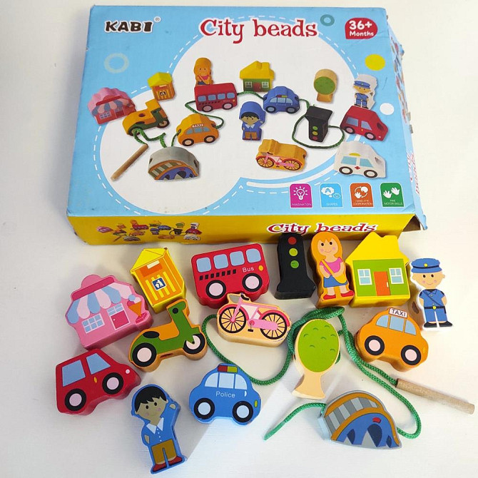 Шнуровка деревянная "город"  - изображение 1