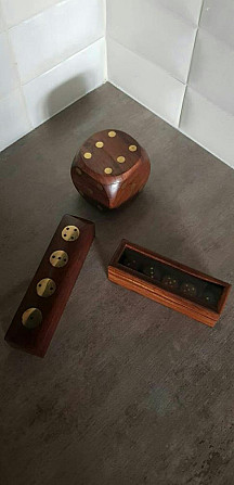 Кости игральные дерево латунь  - изображение 1