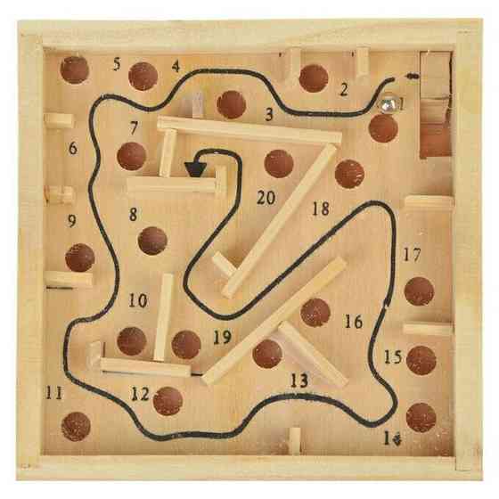 Головоломка "Путаница", 19 отверстий, дерево, 120р 