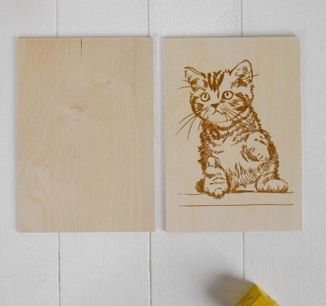 Доски для выжигания "Котик", 2 шт.  - изображение 2