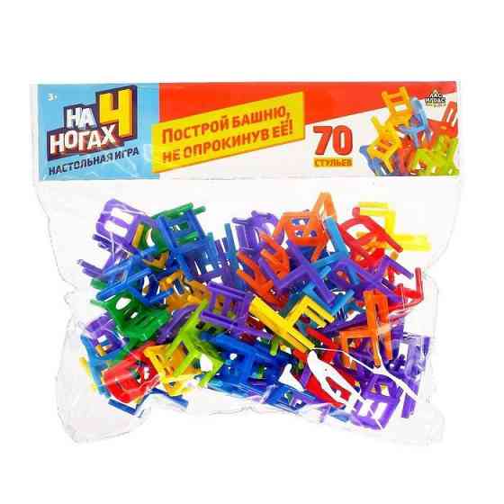 Настольная игра «На 4 ногах», большая версия, 70 стульев, 8 цветов 