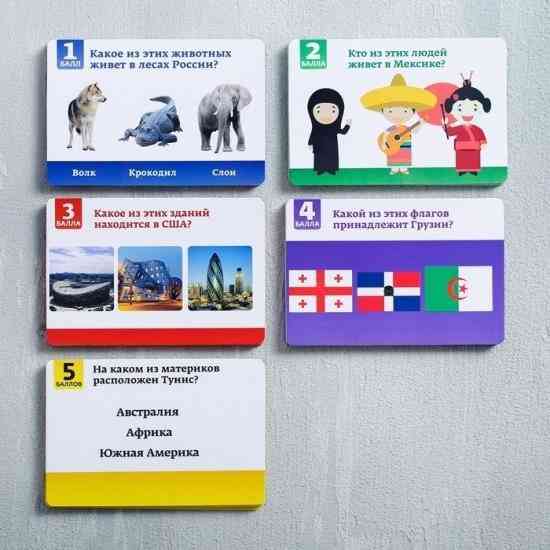 Викторина Что, откуда и куда?, 100 карточек 