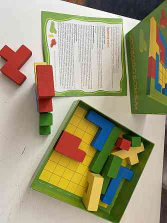 Деревянные игрушки Настольная игра тетрис + яблоко 