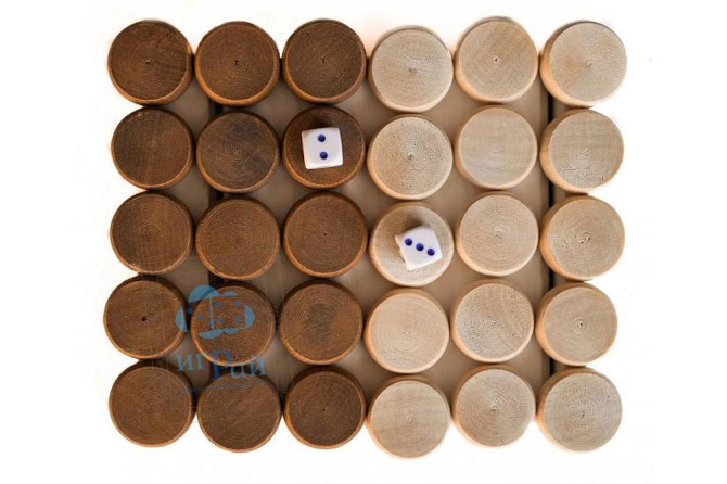 Фишки для нард средние с кубиками 23 мм  - изображение 1