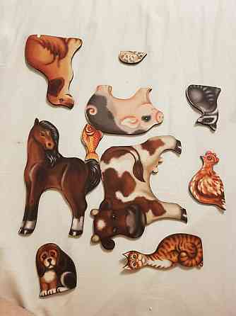 Пазл животные деревянный 