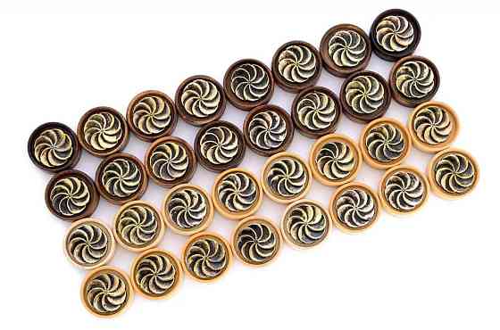 Набор фишек для нард "Сфера" с бронзой, 29 мм, Harutyunyan 