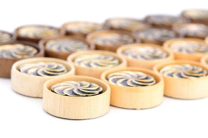 Набор фишек для нард "Сфера" с бронзой, 29 мм, Harutyunyan  - изображение 4