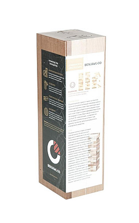 Игра ДЖЕНГА (Jenga) размер L + деревянный футляр  - изображение 2