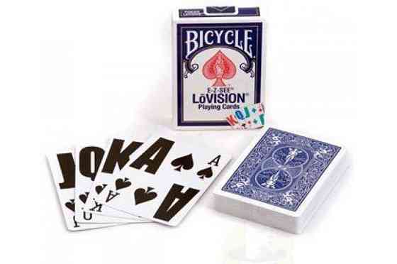 Карты Bicycle LoVision, четырехцветные (синяя рубашка) 