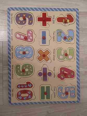 Деревянный пазл цифры 