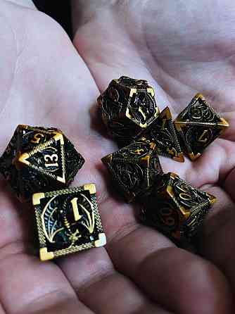 Дайсы D&D Драконы. Металлические полые 