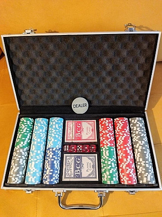 Новый набор для покера 300, покерный набор в кейсе  - изображение 1