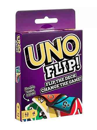 Карточная игра UNO FLIP (УНО флип), 112 карт. Настольная игра для семейной компании детей и взрослых 